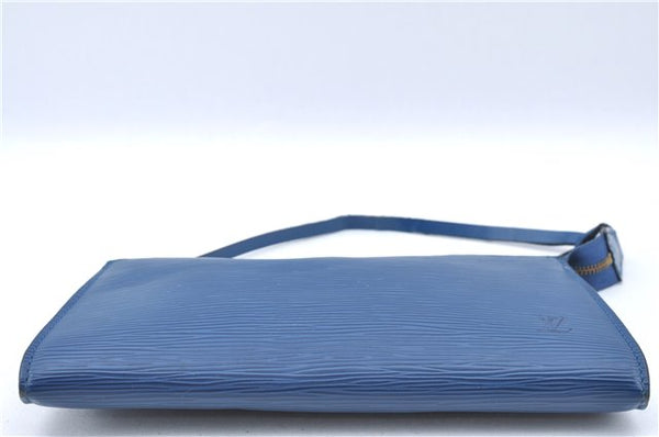 Authentic Louis Vuitton Epi Pochette Accessoires Pouch Blue M52945 LV J2623