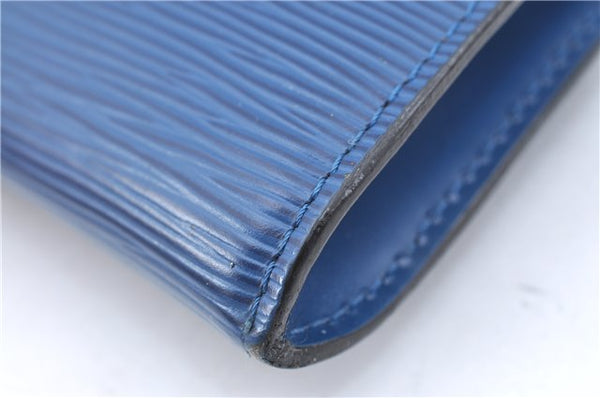 Authentic Louis Vuitton Epi Pochette Accessoires Pouch Blue M52945 LV J2623