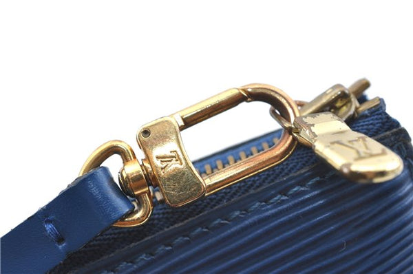 Authentic Louis Vuitton Epi Pochette Accessoires Pouch Blue M52945 LV J2623