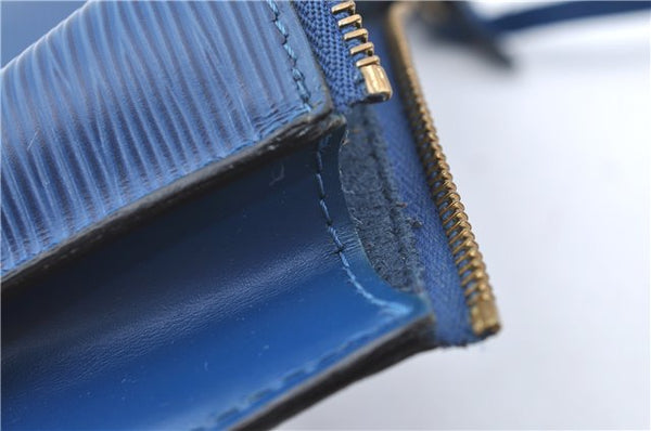 Authentic Louis Vuitton Epi Pochette Accessoires Pouch Blue M52945 LV J2623