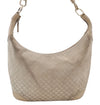 Authentic GUCCI Shoulder Hand Bag Purse GG Suede Leather 0014157 Beige J2624