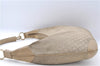 Authentic GUCCI Shoulder Hand Bag Purse GG Suede Leather 0014157 Beige J2624