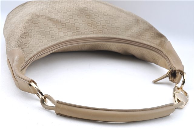 Authentic GUCCI Shoulder Hand Bag Purse GG Suede Leather 0014157 Beige J2624