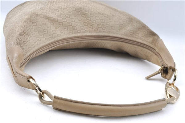 Authentic GUCCI Shoulder Hand Bag Purse GG Suede Leather 0014157 Beige J2624