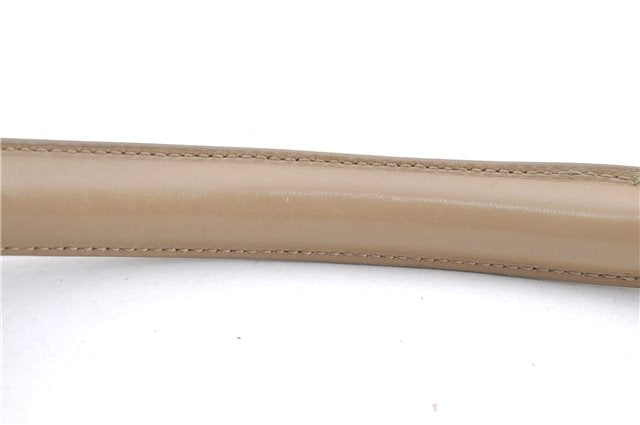 Authentic GUCCI Shoulder Hand Bag Purse GG Suede Leather 0014157 Beige J2624