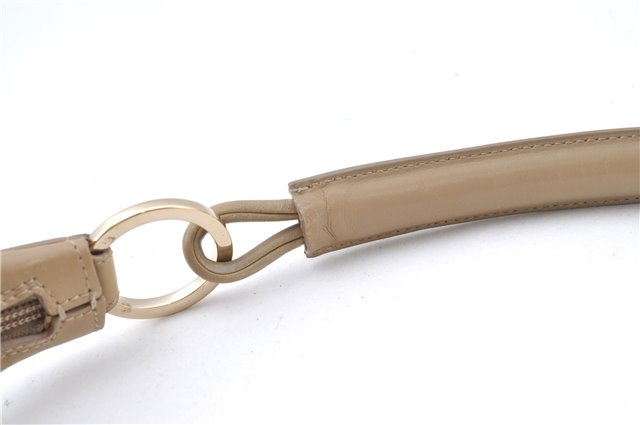 Authentic GUCCI Shoulder Hand Bag Purse GG Suede Leather 0014157 Beige J2624