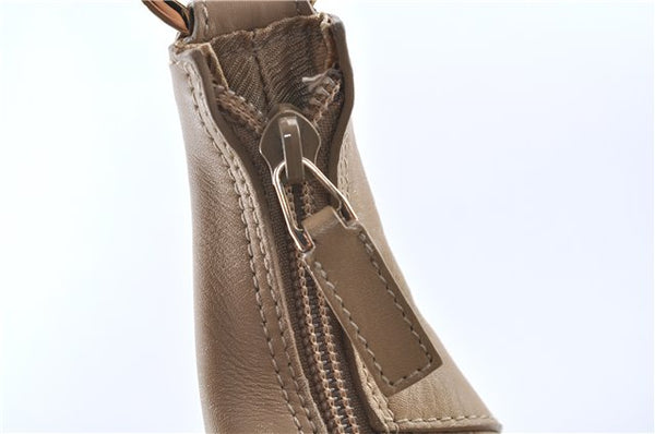 Authentic GUCCI Shoulder Hand Bag Purse GG Suede Leather 0014157 Beige J2624