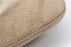 Authentic GUCCI Shoulder Hand Bag Purse GG Suede Leather 0014157 Beige J2624
