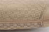 Authentic GUCCI Shoulder Hand Bag Purse GG Suede Leather 0014157 Beige J2624