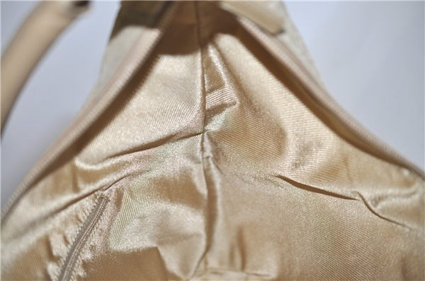 Authentic GUCCI Shoulder Hand Bag Purse GG Suede Leather 0014157 Beige J2624