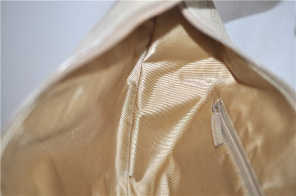 Authentic GUCCI Shoulder Hand Bag Purse GG Suede Leather 0014157 Beige J2624