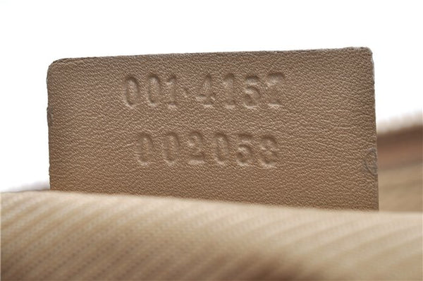 Authentic GUCCI Shoulder Hand Bag Purse GG Suede Leather 0014157 Beige J2624