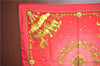 Authentic HERMES Carre 90 Scarf "LOSNVOS" Silk Red Gold J2635