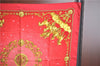 Authentic HERMES Carre 90 Scarf "LOSNVOS" Silk Red Gold J2635