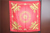 Authentic HERMES Carre 90 Scarf "LOSNVOS" Silk Red Gold J2635