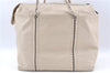 Authentic CHANEL Calf Skin Chain Hand Tote Bag Purse Ivory CC J2640