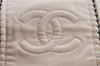 Authentic CHANEL Calf Skin Chain Hand Tote Bag Purse Ivory CC J2640