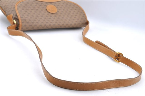 Authentic GUCCI Micro GG PVC Leather Shoulder Cross Body Bag Purse Brown J2641