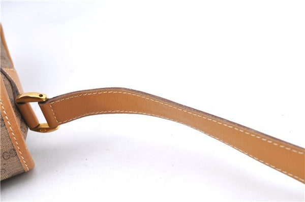 Authentic GUCCI Micro GG PVC Leather Shoulder Cross Body Bag Purse Brown J2641