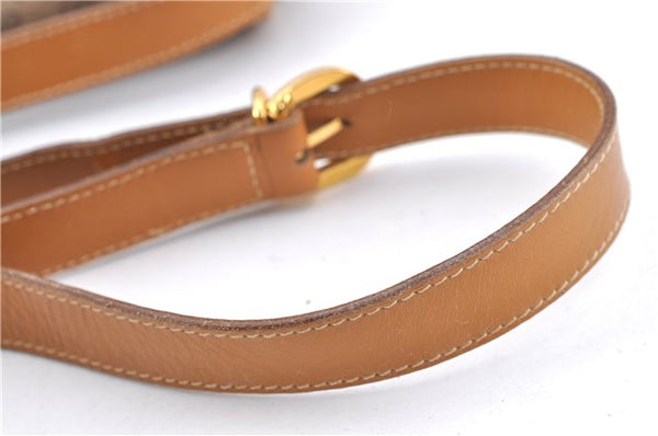 Authentic GUCCI Micro GG PVC Leather Shoulder Cross Body Bag Purse Brown J2641