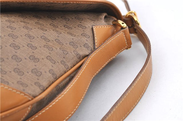 Authentic GUCCI Micro GG PVC Leather Shoulder Cross Body Bag Purse Brown J2641