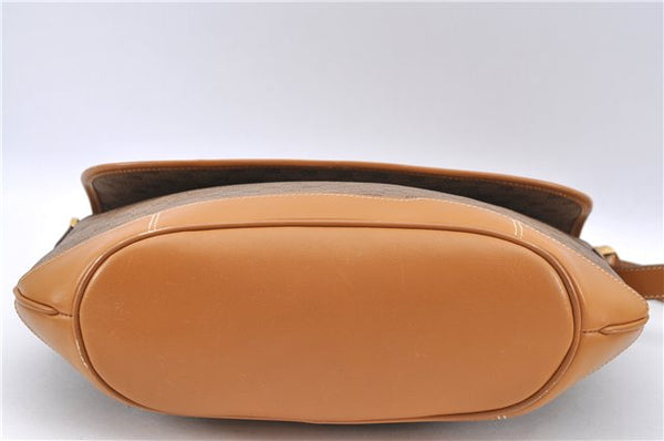 Authentic GUCCI Micro GG PVC Leather Shoulder Cross Body Bag Purse Brown J2641