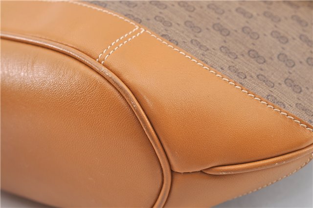 Authentic GUCCI Micro GG PVC Leather Shoulder Cross Body Bag Purse Brown J2641