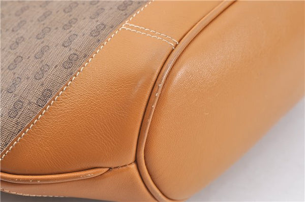 Authentic GUCCI Micro GG PVC Leather Shoulder Cross Body Bag Purse Brown J2641