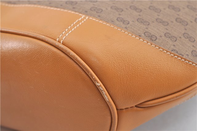 Authentic GUCCI Micro GG PVC Leather Shoulder Cross Body Bag Purse Brown J2641