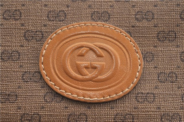 Authentic GUCCI Micro GG PVC Leather Shoulder Cross Body Bag Purse Brown J2641