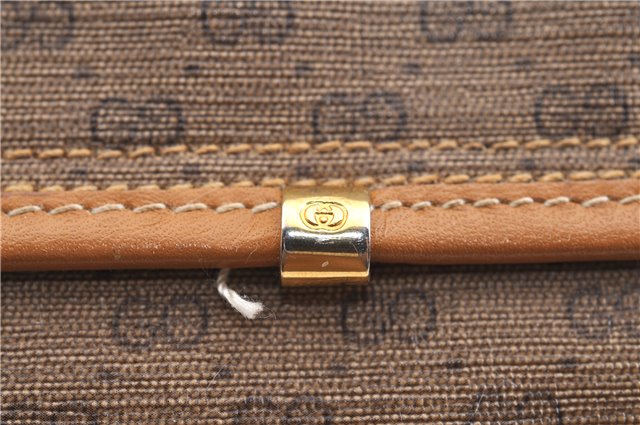 Authentic GUCCI Micro GG PVC Leather Shoulder Cross Body Bag Purse Brown J2641