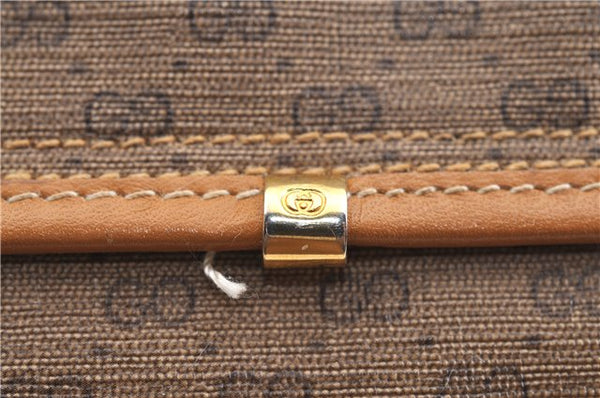 Authentic GUCCI Micro GG PVC Leather Shoulder Cross Body Bag Purse Brown J2641