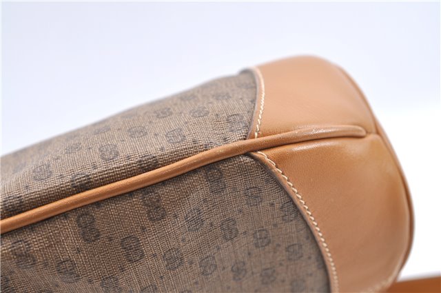 Authentic GUCCI Micro GG PVC Leather Shoulder Cross Body Bag Purse Brown J2641