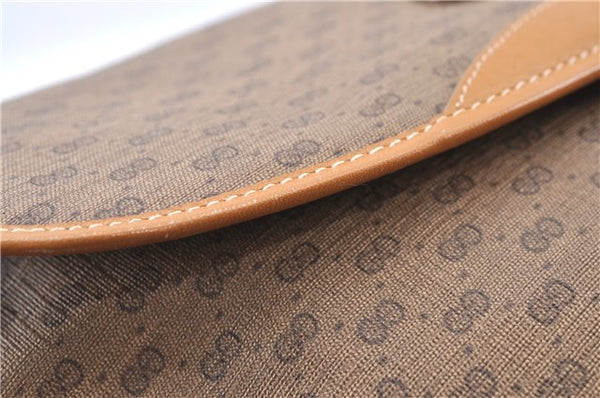 Authentic GUCCI Micro GG PVC Leather Shoulder Cross Body Bag Purse Brown J2641