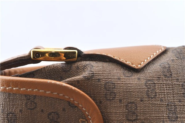 Authentic GUCCI Micro GG PVC Leather Shoulder Cross Body Bag Purse Brown J2641