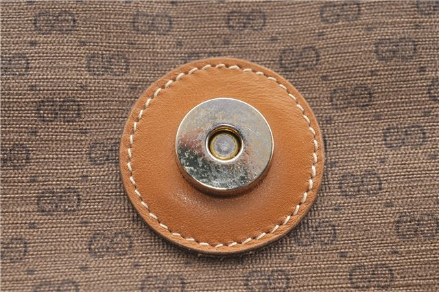 Authentic GUCCI Micro GG PVC Leather Shoulder Cross Body Bag Purse Brown J2641