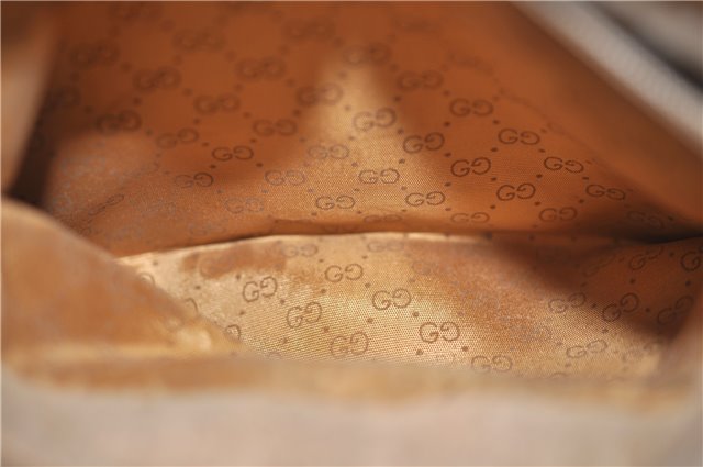 Authentic GUCCI Micro GG PVC Leather Shoulder Cross Body Bag Purse Brown J2641