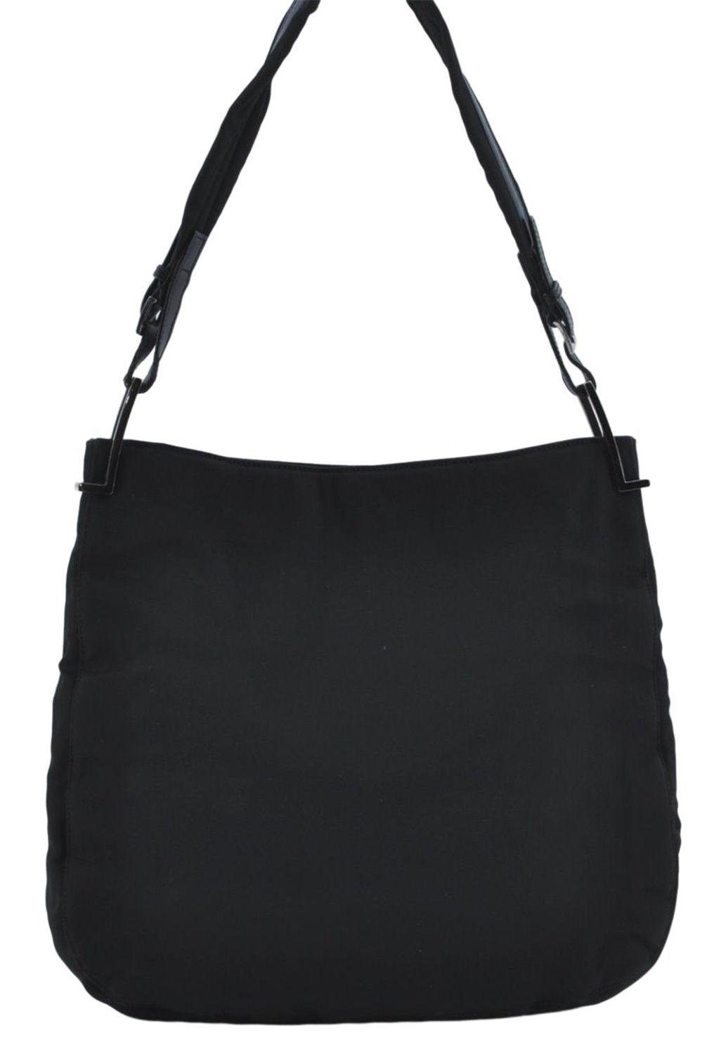 Authentic GUCCI Shoulder Hand Bag Purse Nylon Leather 0013166 Black  J2643