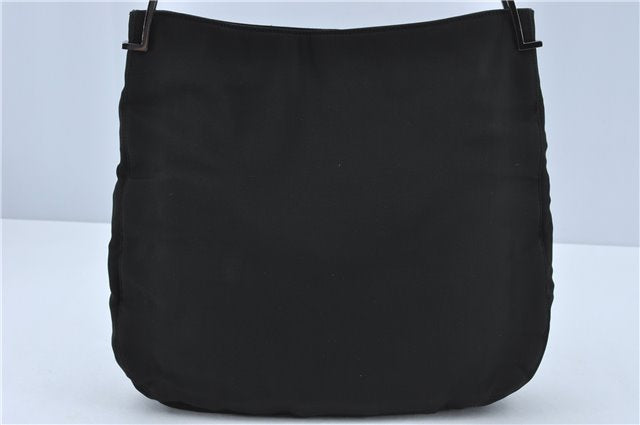 Authentic GUCCI Shoulder Hand Bag Purse Nylon Leather 0013166 Black  J2643