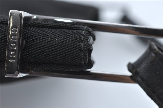 Authentic GUCCI Shoulder Hand Bag Purse Nylon Leather 0013166 Black  J2643