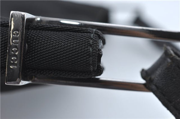 Authentic GUCCI Shoulder Hand Bag Purse Nylon Leather 0013166 Black  J2643