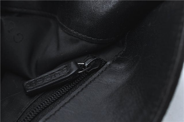 Authentic GUCCI Shoulder Hand Bag Purse Nylon Leather 0013166 Black  J2643