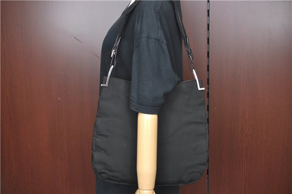 Authentic GUCCI Shoulder Hand Bag Purse Nylon Leather 0013166 Black  J2643