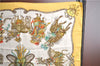 Authentic HERMES Carre 90 Scarf "Les Fetes du Roi Soleil" Silk Yellow  J2647