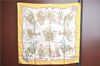 Authentic HERMES Carre 90 Scarf "Les Fetes du Roi Soleil" Silk Yellow  J2647