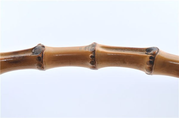 Authentic GUCCI Bamboo Shoulder Hand Bag Nylon Leather Black J2650