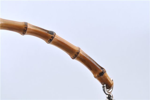 Authentic GUCCI Bamboo Shoulder Hand Bag Nylon Leather Black J2650