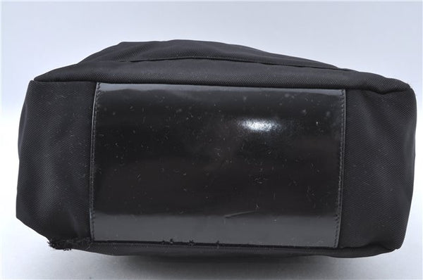 Authentic GUCCI Bamboo Shoulder Hand Bag Nylon Leather Black J2650