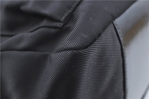 Authentic GUCCI Bamboo Shoulder Hand Bag Nylon Leather Black J2650