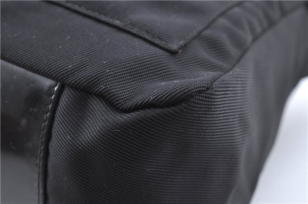 Authentic GUCCI Bamboo Shoulder Hand Bag Nylon Leather Black J2650